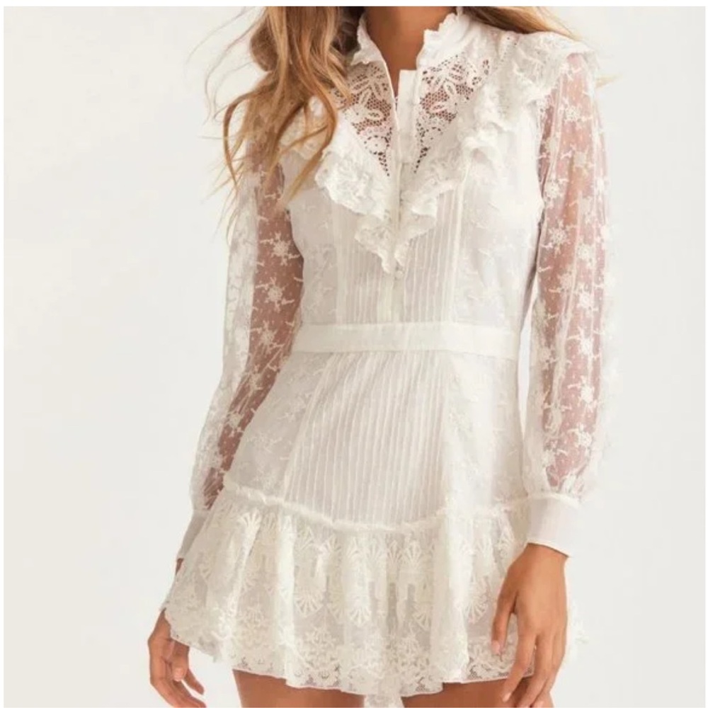 LoveShackFancy White Lace Trisha Dress